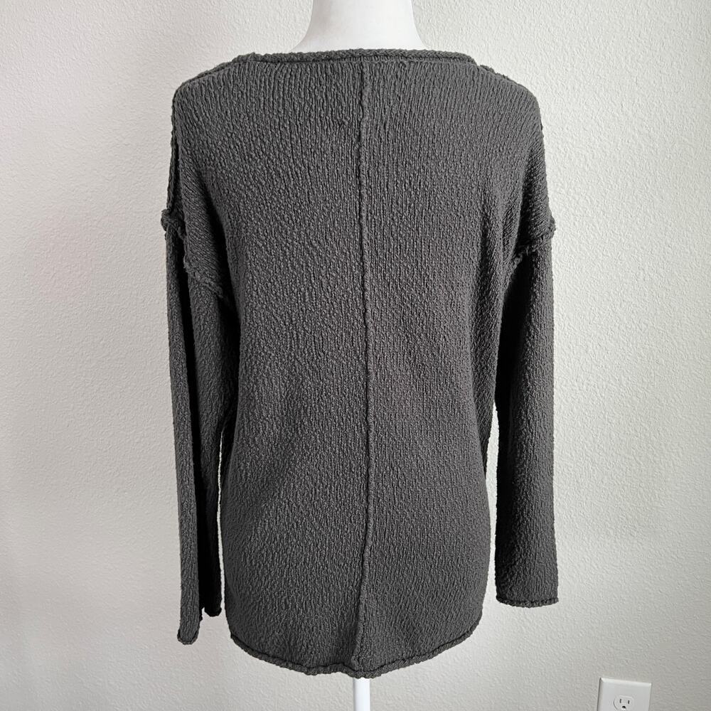 Aerie American Eagle Oversized Knit Sweater Women's S Gray Scoop Neck Relaxed - Picture 4 of 8